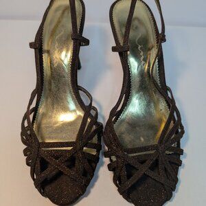 Nina Brown Sparkle Dressy Heels Shoes
